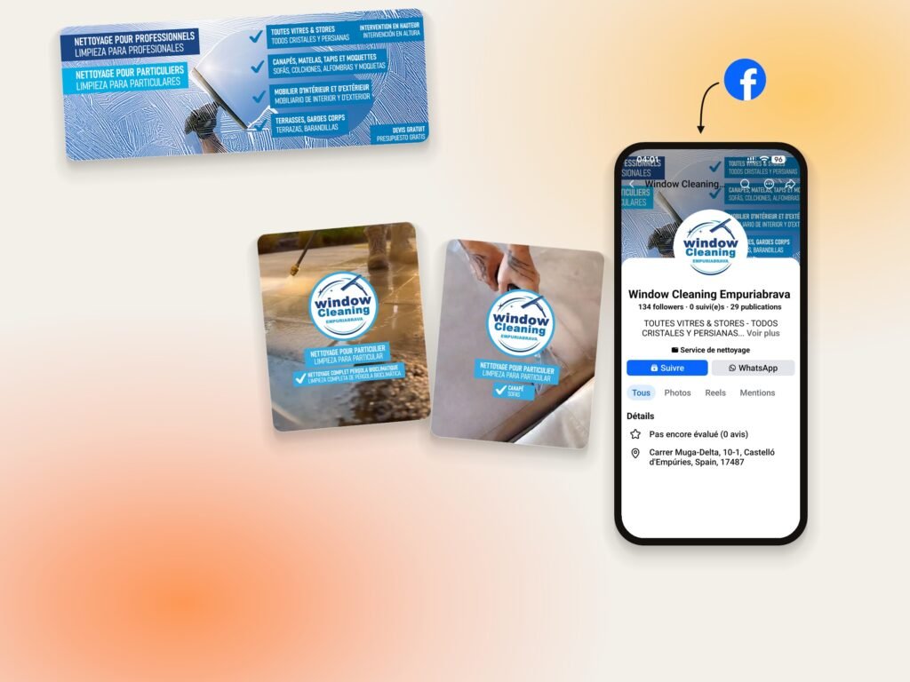 Window Cleaning Empuriabrava – page Facebook animée par Visua